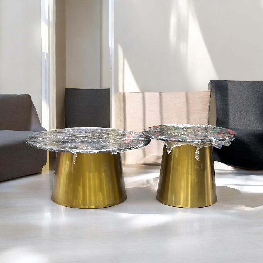 center table with a marble top pair