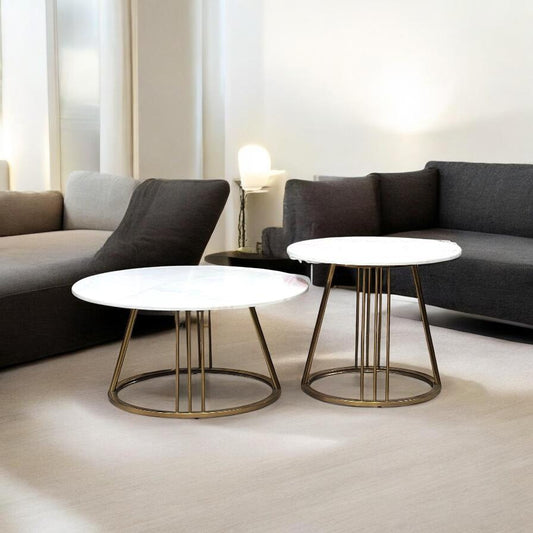 center table with a marble top pair