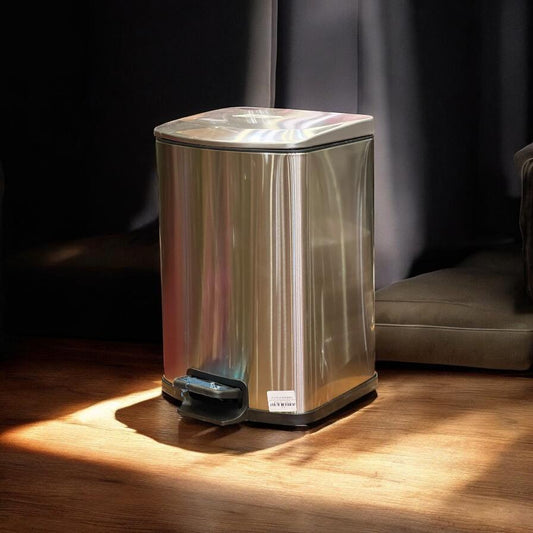 12-liter steel dustbin square