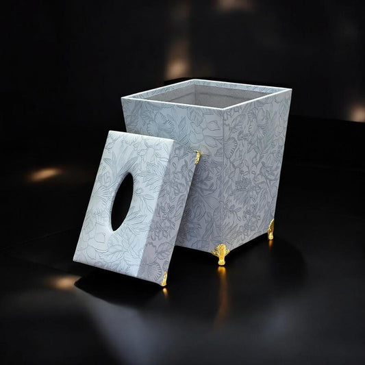 leather dustbin with tissue box