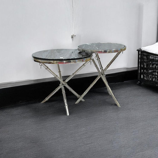 2 pc Marble top table set