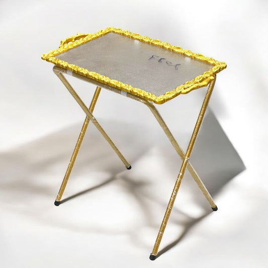 Acrylic folding table with metal stand