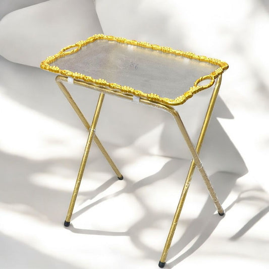 Acrylic folding table with metal stand