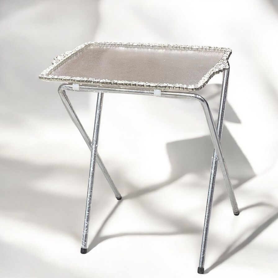 Acrylic folding table with metal stand