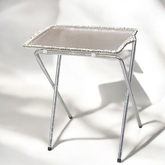Acrylic folding table with metal stand