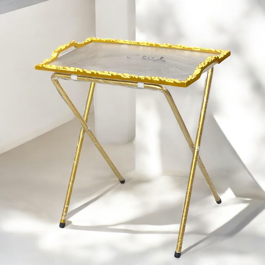 Acrylic folding table with metal stand