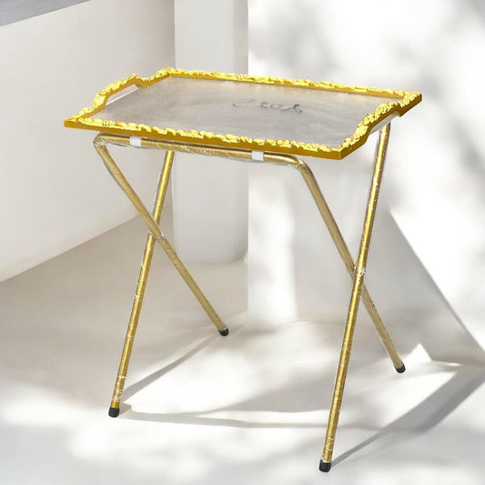 Acrylic folding table with metal stand