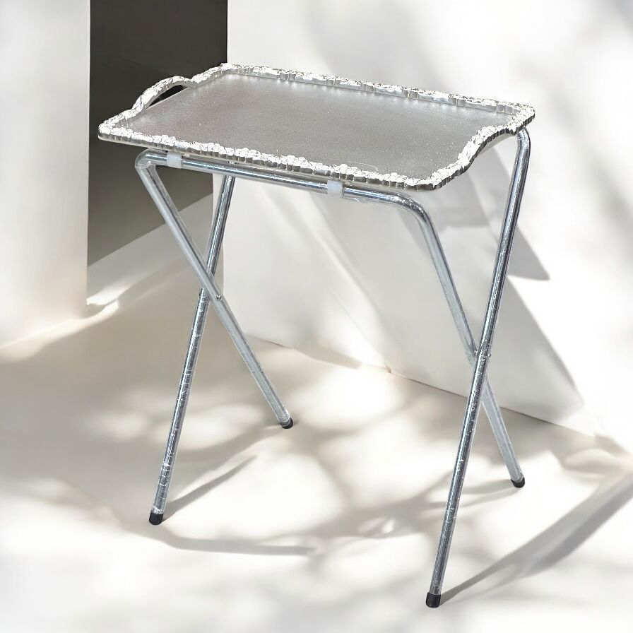 Acrylic folding table with metal stand