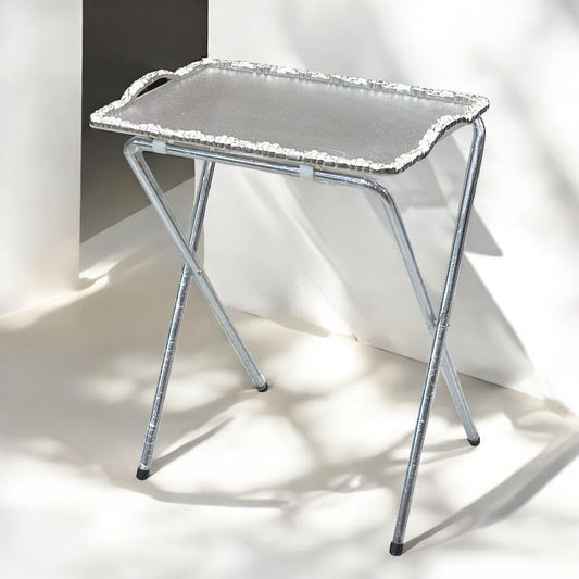 Acrylic folding table with metal stand