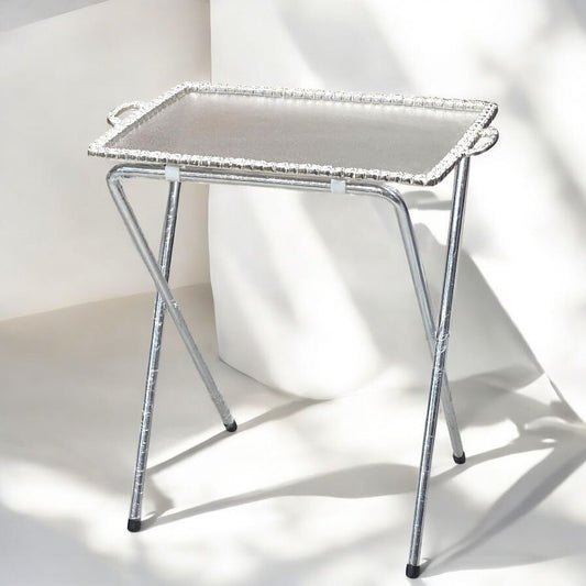 Acrylic folding table with metal stand