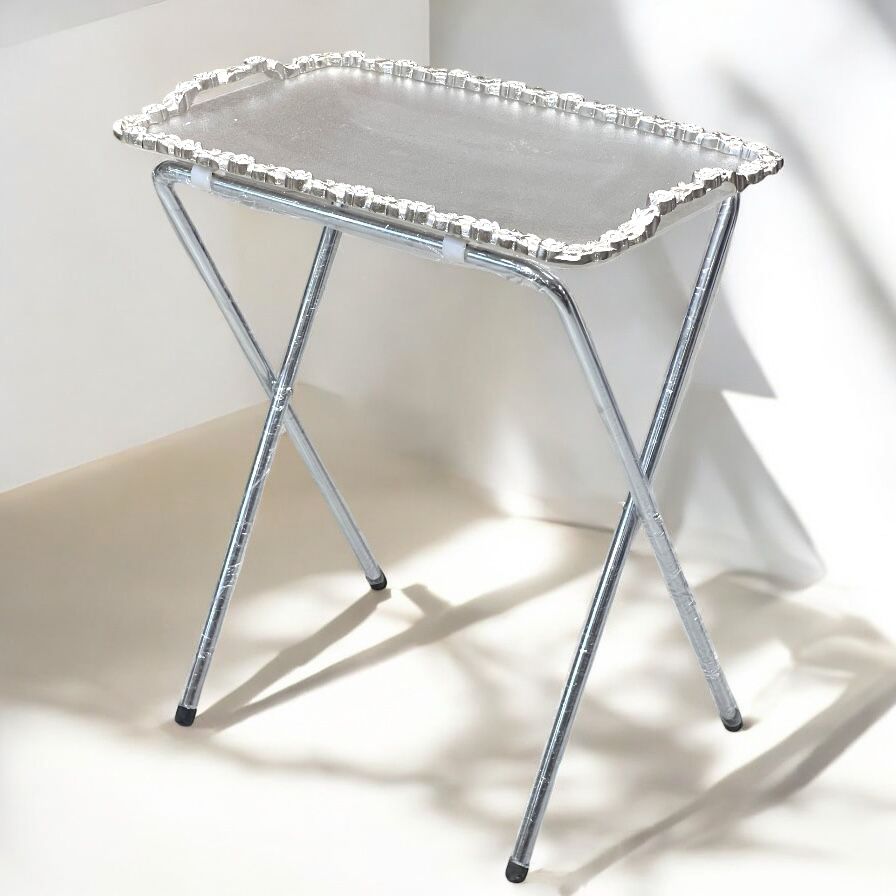 Acrylic folding table with metal stand