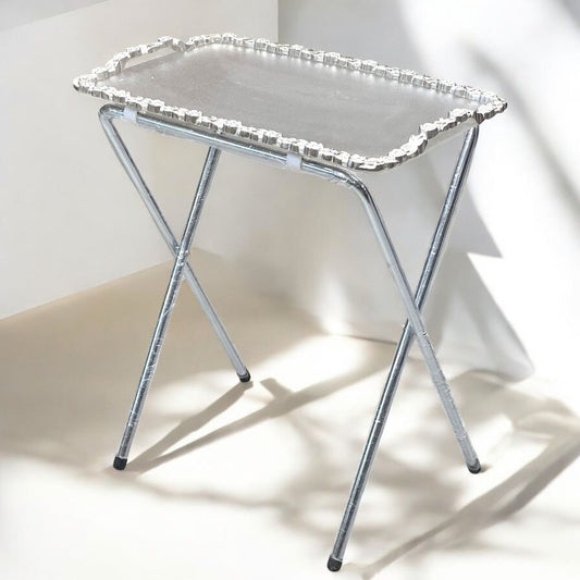 Acrylic folding table with metal stand