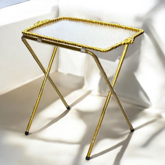 Acrylic folding table with metal stand