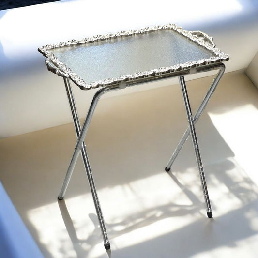 Acrylic folding table with metal stand