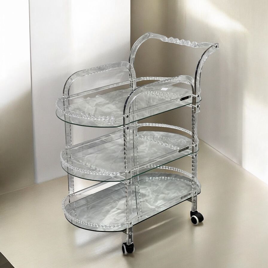 Acrylic glass tea trolley