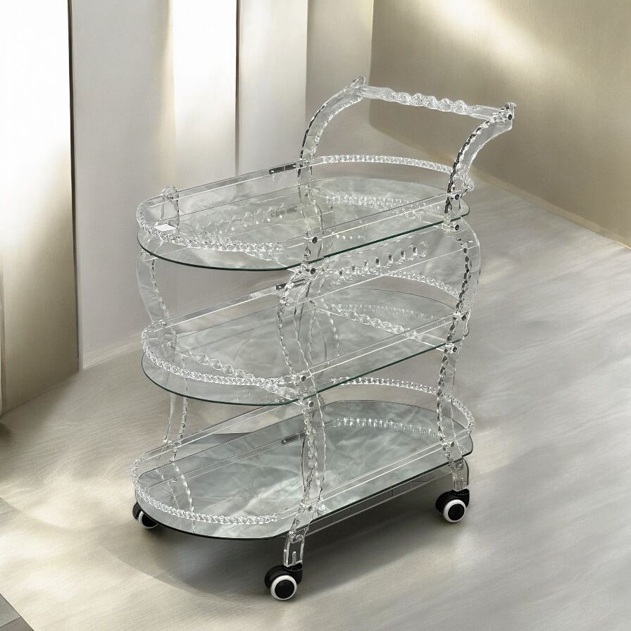 Acrylic glass tea trolley