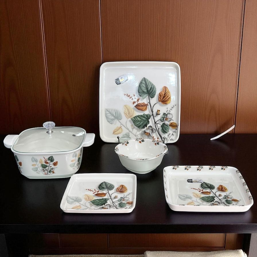 Melamine Dinner Set 72 pcs with Glass Lid
