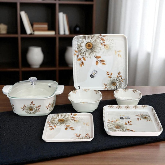Melamine Dinner Set 72 pcs with Glass Lid