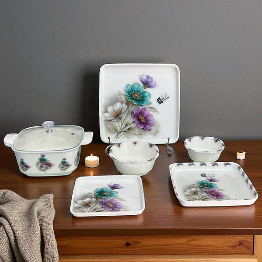 Melamine Dinner Set 72 pcs with Glass Lid