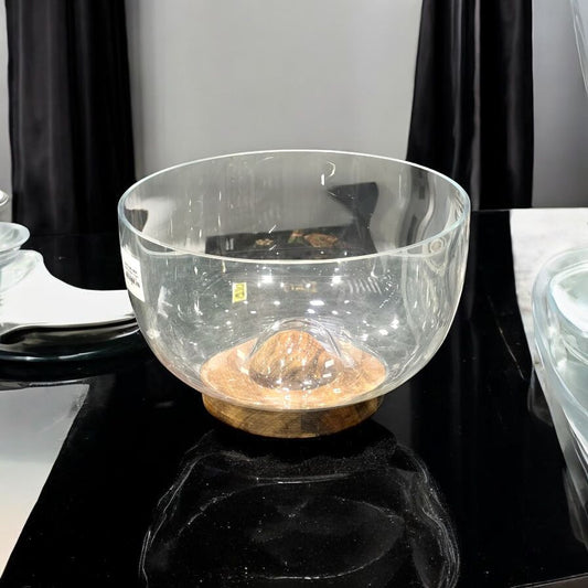 Salad Bowl with Wooden Base