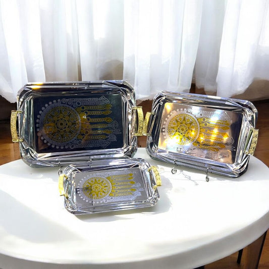 Stainless Steel Tray Set 3 pcs