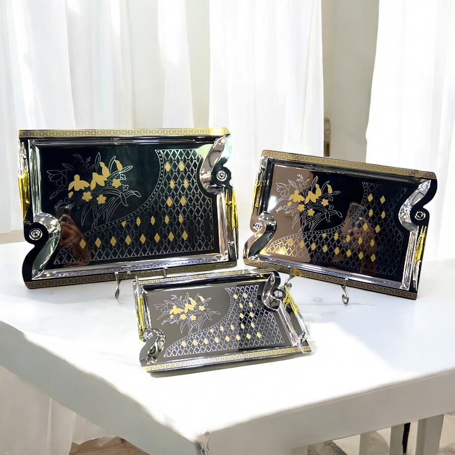 Stainless Steel Tray Set 3 pcs