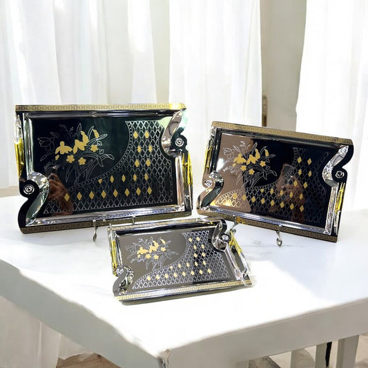 Stainless Steel Tray Set 3 pcs