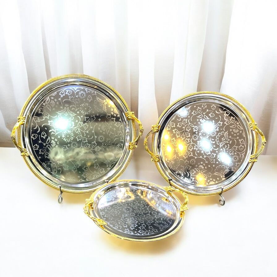 Stainless Steel Tray Set 3 pcs