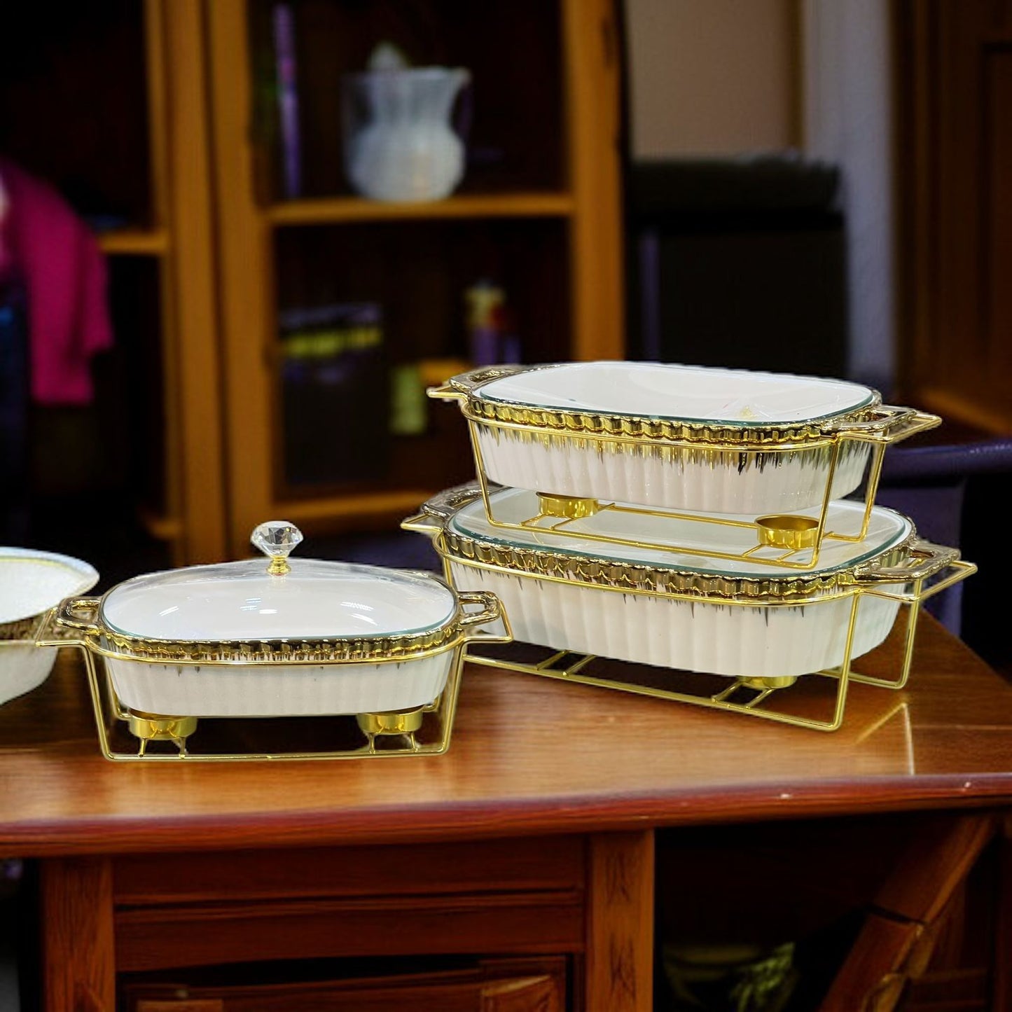 Square Buffet Dishes 3 pcs set
