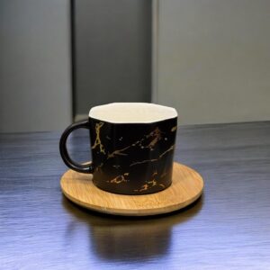 Cup with Wooden Saucer